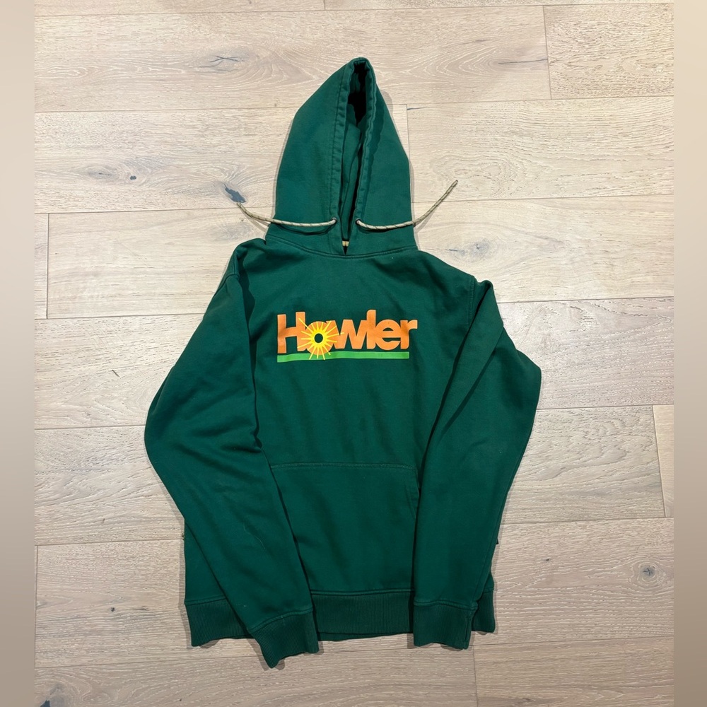 Howler Brothers Green Sweater with Bold Yellow Logo